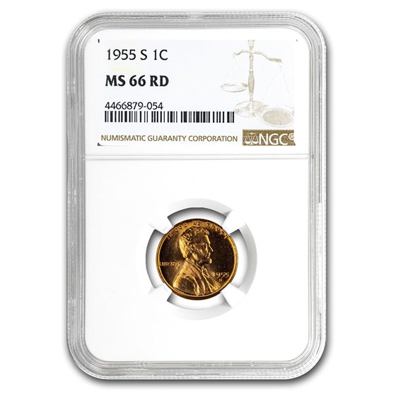 1955-S Lincoln Cent MS-66 NGC (Red) 1955-S Lincoln Cent MS-66 NGC (Red)